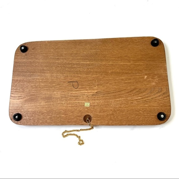 Vtg MCM Goodwood Teak Serving Tray Cheese 70s Wheat Design - Picture 3 of 3